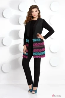 Брючный костюм Мублиз 272 черный с полоской