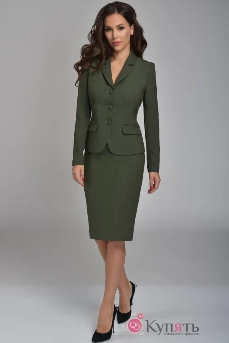 Юбочный костюм Teffi Style 1362 зелёный #1