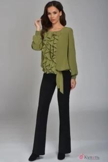 Блузка, туника, рубашка Teffi Style 1207 олива