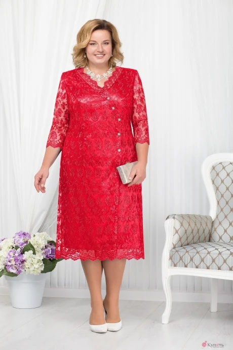 Платье Нинель Шик 5673 красный #1