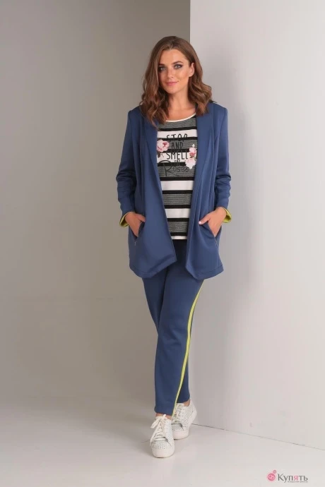 Брючный костюм Anastasia Mak 538 голубой #1