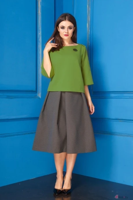 Юбочный костюм Anastasia 233 зелёный #1