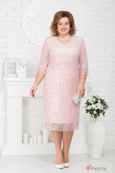 Платье Нинель Шик 2188 пудра #1