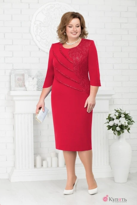 Платье Нинель Шик 3181 красный #1