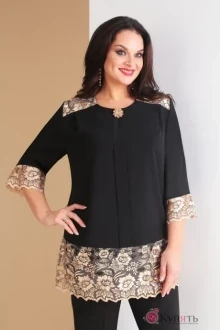 Блузка, туника, рубашка Ksenia Style 1603 черный