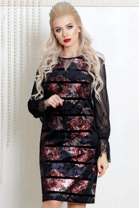 Платье Vittoria Queen 7383 черный+розовый #1