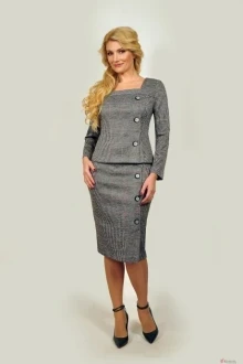 Юбочный костюм SandyNa 13532-1 серый