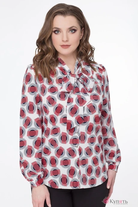 Блузка, туника, рубашка БелЭкспози 1073 круги с красным #1