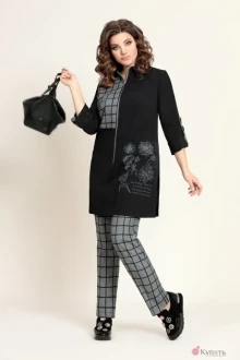 Брючный костюм Мублиз 289 черно-серый