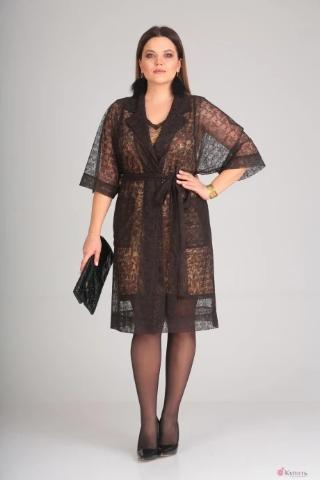 Юбочный костюм VIOLA STYLE 5483 шоколад #1