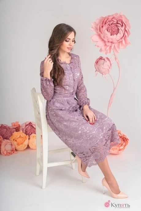 Платье SandyNa 13503-7 пастельно-фиолетовый #1