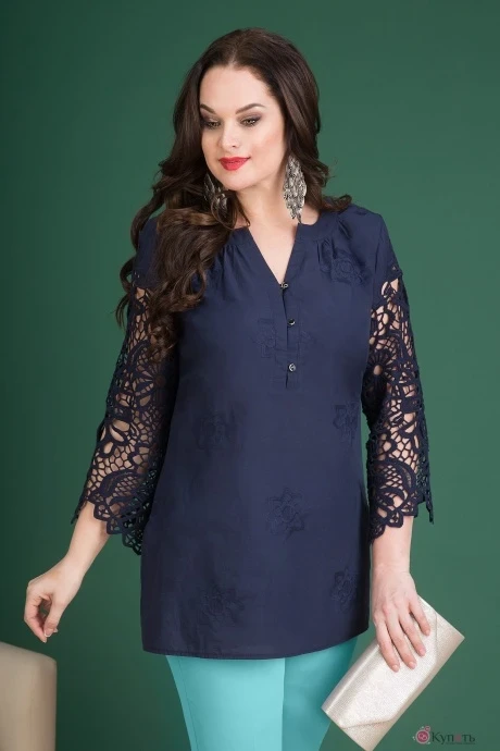 Блузка, туника, рубашка Лилиана 709 синий #1