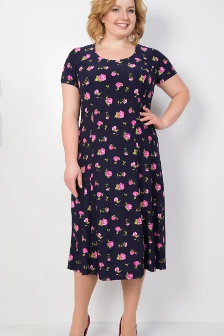 Платье TricoTex Style 04-18 мелкие розовые цветы #1