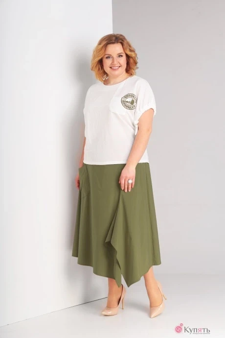 Юбочный костюм Diamant 1409 хаки #1