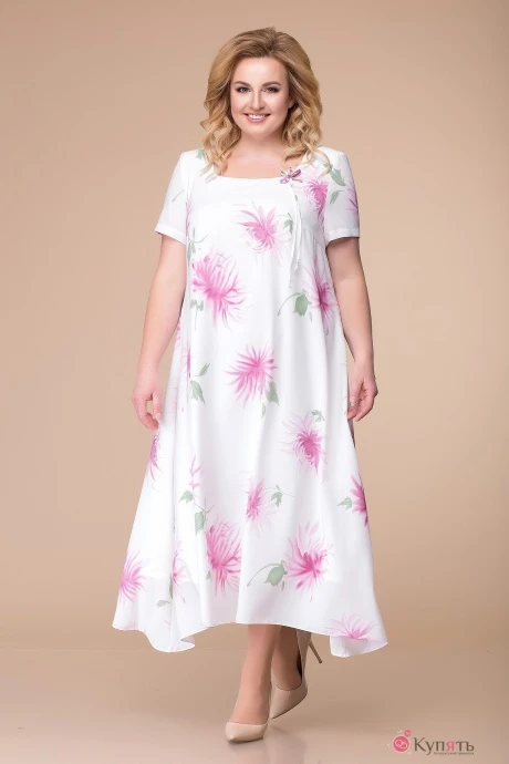Платье Romanovich Style 1-1332 белый с фуксией #1