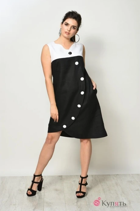 Платье MALI 479 чёрно-белый #1