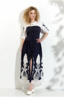 Платье Euromoda 209 белый+синий