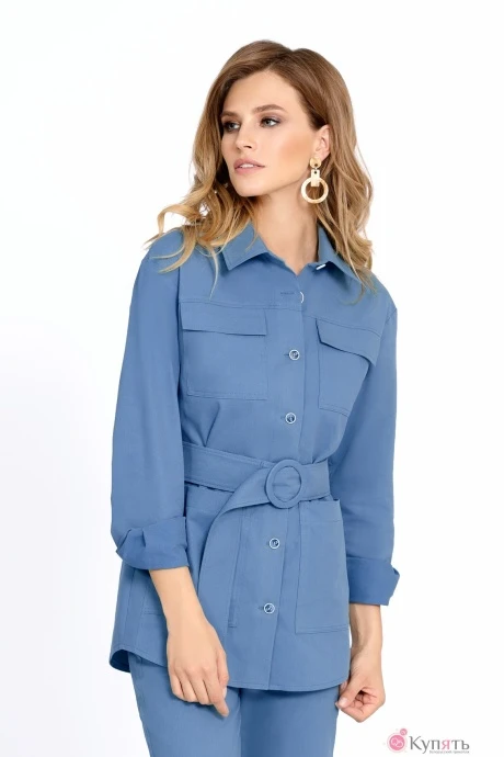 Блузка, туника, рубашка PiRS 679 голубой #1