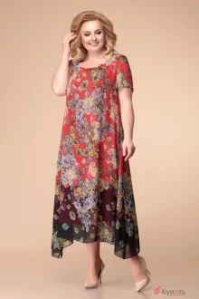 Платье Romanovich Style 1-1332 красный с черным