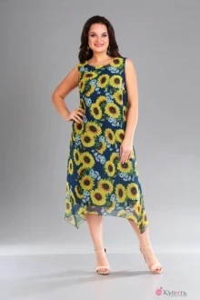 Платье Ива 992-1 подсолнухи