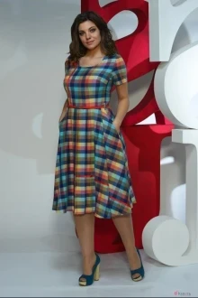 Платье Juliet style 108 клетка мультиколор