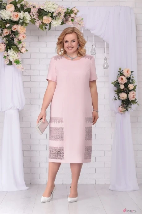 Платье Нинель Шик 7237 пудра #1