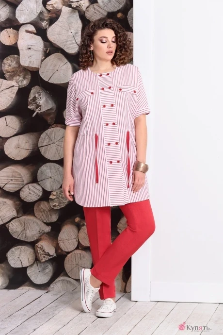 Брючный костюм Мублиз 352 красный #1