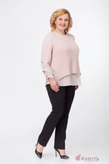 Блузка Медея и К 1802 розовый в чёрн.горошек