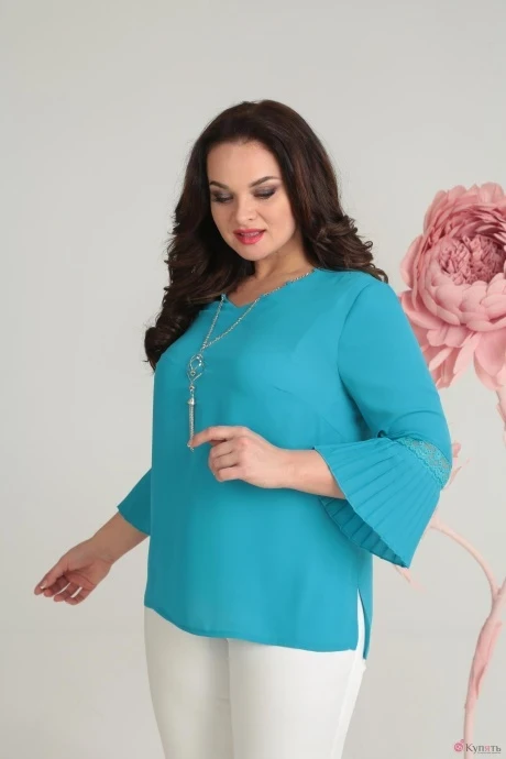 Блузка, туника, рубашка SandyNa 13566-2 бирюза #1