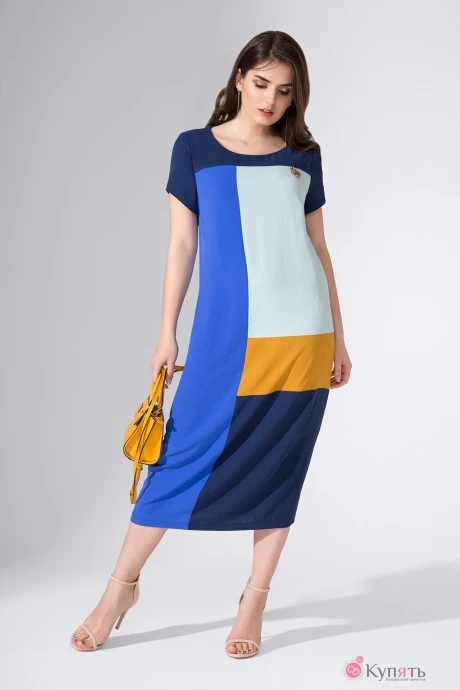 Платье Avanti 808 синий+цветной #1