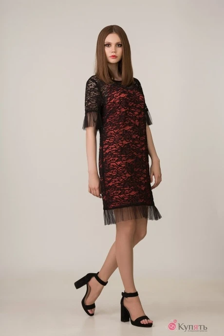 Платье Rosheli 495А черный с красным #1