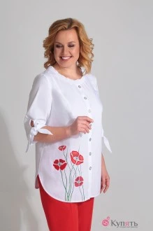 Блузка, туника, рубашка Golden Valley 26385-1 белый+цветы
