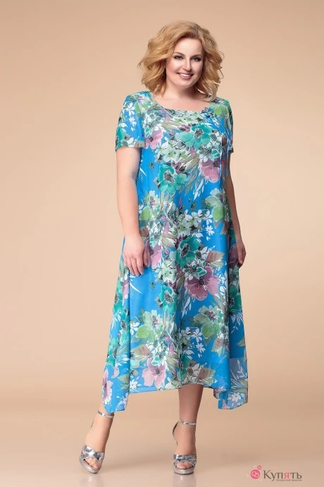 Платье Romanovich Style 1-1332 голубой принт #1