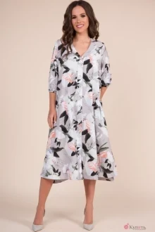Платье Teffi Style 1338 агатовый серый