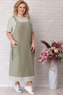 Платье УТИЛЬ AIRA style 674 хаки