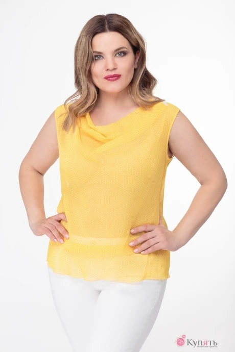 Блузка, туника, рубашка БелЭкспози 568 жёлтый в мелкий горох #1