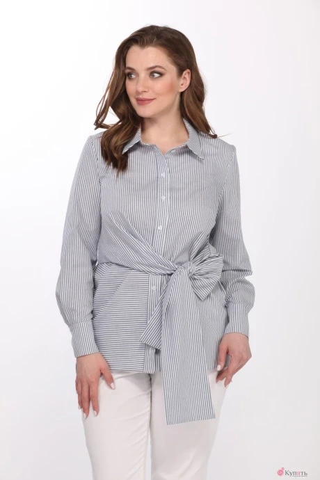Блузка, туника, рубашка Elletto 3357 серо-белый #1
