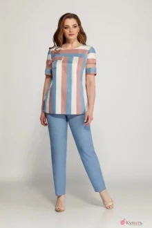 Брючный костюм Магия Моды 1616 голубой
