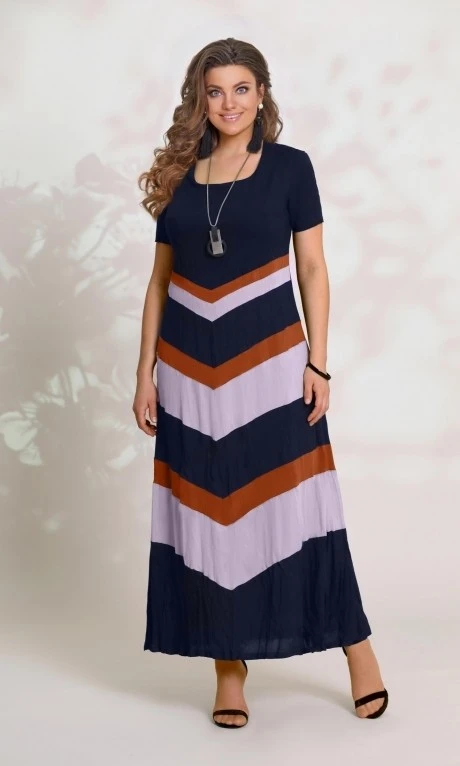 Платье *Распродажа Vittoria Queen 8513 -1 синий (кирпич+сереневый) #1