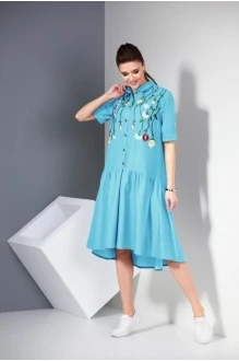 Платье *Распродажа SOVA 11006 голубой деффект