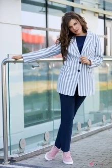 Брючный костюм Мублиз 377 полоска