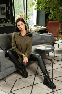 Блузка MAX 696X хаки+хаки