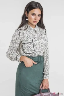 Блузка, туника, рубашка ELLETTO LIFE 3363 бежево-чёрный