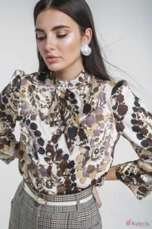 Блузка, туника, рубашка ELLETTO LIFE 3364 бежево-коричневый