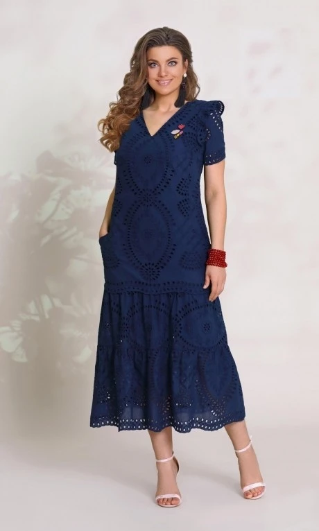 Платье *Распродажа Vittoria Queen 9233 -1 синий с украшением #1