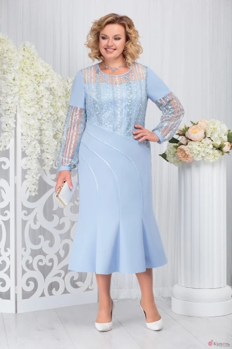 Платье Нинель Шик 7252 голубой #1