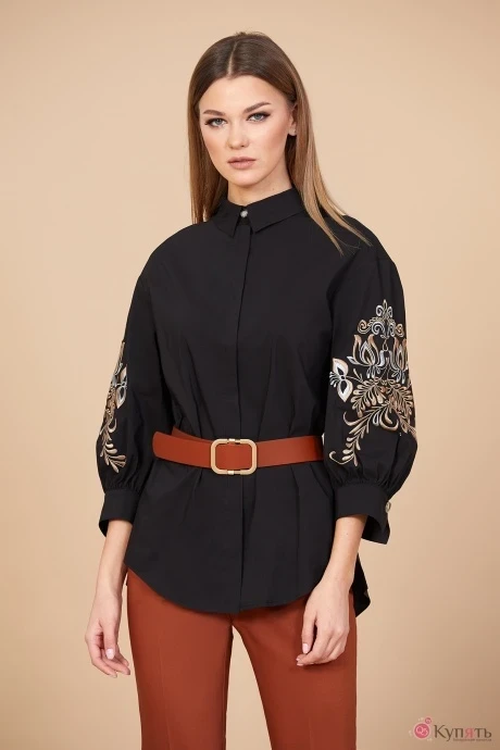 Блузка, туника, рубашка EOLA 1715-1 чёрный #1