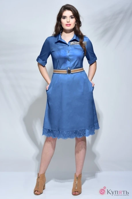 Платье Faufilure С477 т. голубой #1