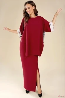 Юбочный костюм Teffi Style 1285/1 бургунди