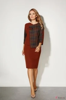 Юбочный костюм Магия Моды 1618 коричневые тона